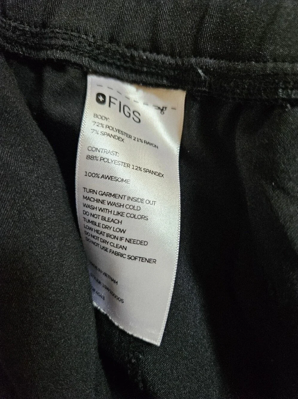 Figs Black Joggers